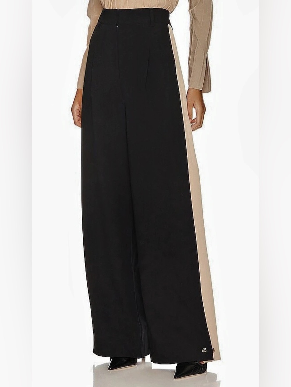 Favorite Daughter Wide Leg Pants in Black & Beige NWT